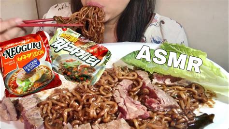 Asmr Ramdon Jjapaguri And Steak Parasite Movie Youtube