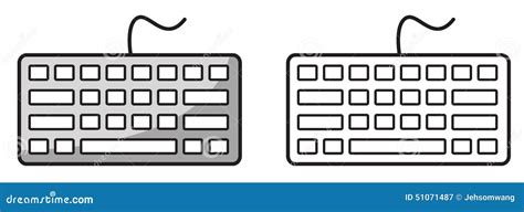 Teclado Colorido Y Blanco Y Negro Para El Libro De Colorear Ilustración Del Vector Imagen