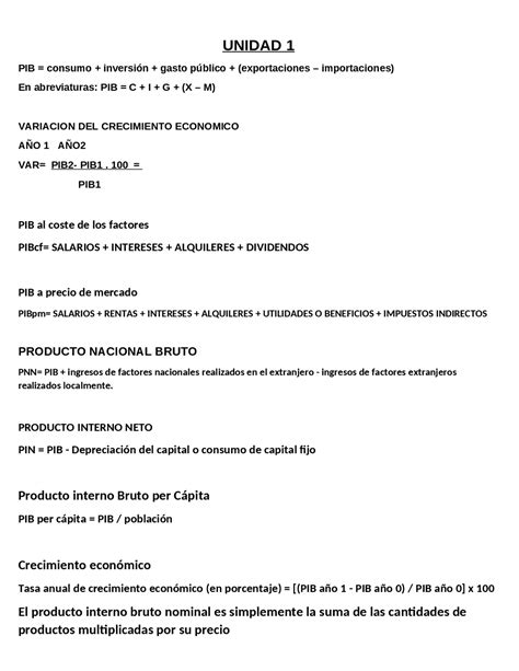 Formulas Macroeconomicas Apuntes De Macroeconomía Docsity