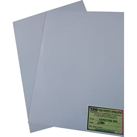 Signature White Back Duplex Board Vishal Papertech India Ltd