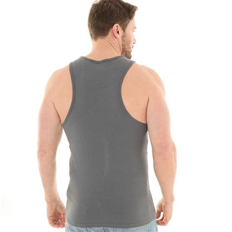 Buy Kangaroo Poo Mens Muscle Back Vest Iron Gate