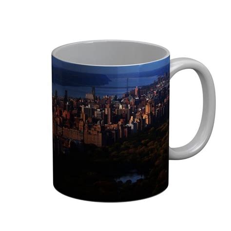 Mug Céramique Vue Aérienne de Central Park et du Golden Gate Bridge New