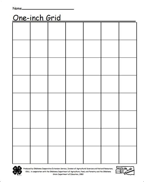 1 Inch Square Printable Graph Paper