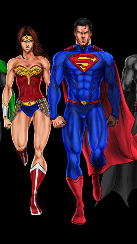 1080x1920 Justice League Superman Batman Aquaman Cyborg Green Lantern Flash Wonder Woman