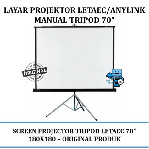 Jual Layar Projektor Letaec Anylink Manual Tripod 70 Shopee Indonesia