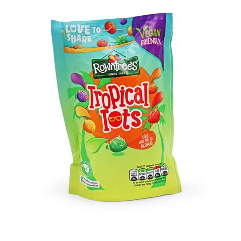 Rowntrees Tropical Tots Vegan Friendly Sweets Sharing Bag 140g