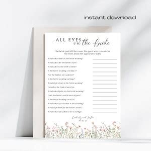 Editable Bridal Shower Game Template Printable Bachelorette Party All