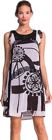 Desigual Damen Cocktail Kleid Olaya Knielang Gestreift Gr