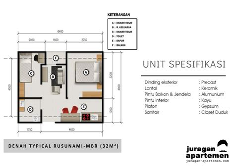 Denah Typical Rusunami Cisauk Point Apartemen