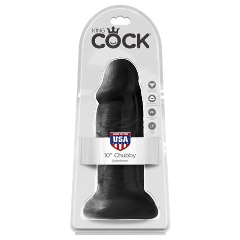 King Cock 10 Non Vibrating Chubby Dildo Black Sex Toy HotMovies