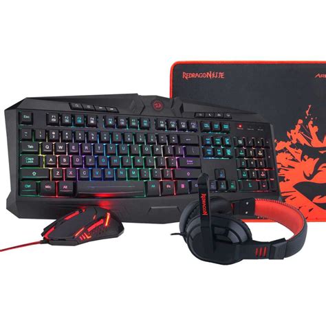 Combo Redragon S Ba En Tec Mouse Pad Y Auricular Ryr Computacion