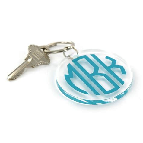 Acrylic Key Ring With Vinyl Preppy Monogrammed Ts