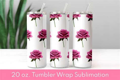 Rose Flower V D Tumbler Wrap Graphic By Tcha Studio Creative Fabrica