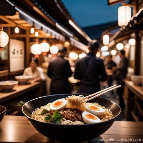 Ramen Noodles With Mealworms In Rainy Japan Stable Diffusion Online
