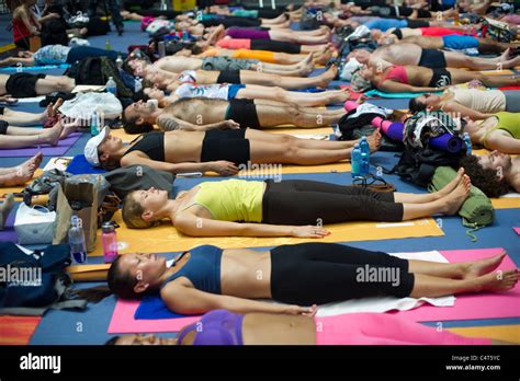 Thousands Of Yoga Practitioners In Times Square In NY Participate In A