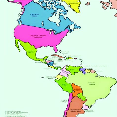 Mapa Político De América Download Scientific Diagram