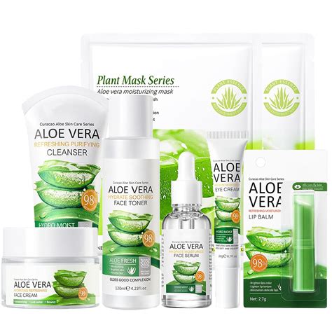 Juego De 8 Productos Para El Cuidado De La Piel Juegos De Aloe Vera