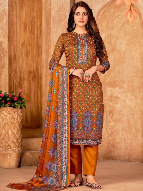 Premium Photo Embroidered Cotton Unstitched Suit Set