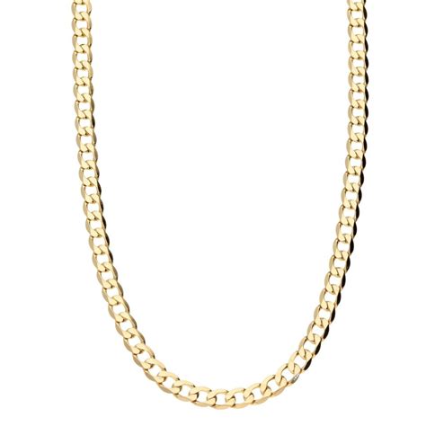 Mens 9ct Yellow Gold 22 Curb Chain Miltons Diamonds