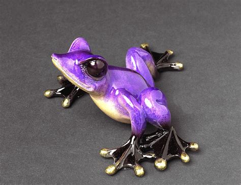 Frog Bronze Figurine Statue Sculpture Amphibian Art Limited Edition