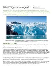 Ice Ages And Climate Change Pdf What Triggers Ice Ages During The