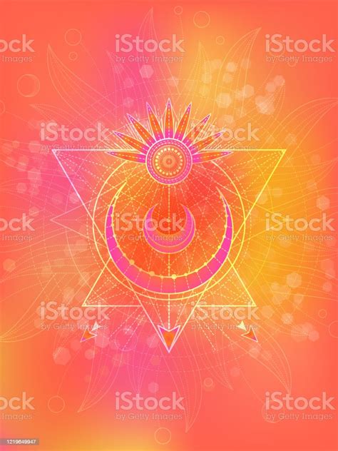 Vector Illustration Of Sacred Geometry Symbol On Abstract Background Stock Illustration