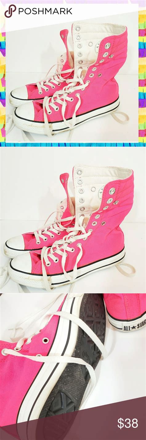 Converse All Star High Top Hot Pink Tennis Shoes Pink Tennis Shoes