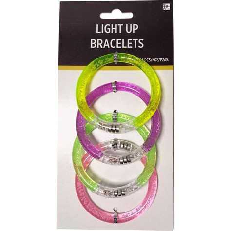 Light-Up Multicolor Bangle Bracelets, 4ct | Party City