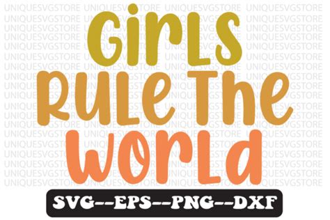 Girls Rule The World Retro Svg Design Graphic By Uniquesvgstore