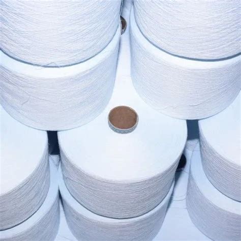 Rishik White Polyester Spun Yarn For Weaving Knitting Count Ne 10