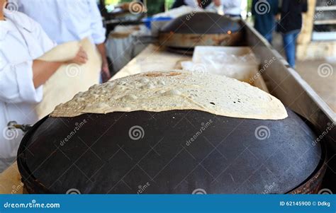 Traditional Lebanese Flat Bread Stock Photo Image Of Mediterranean