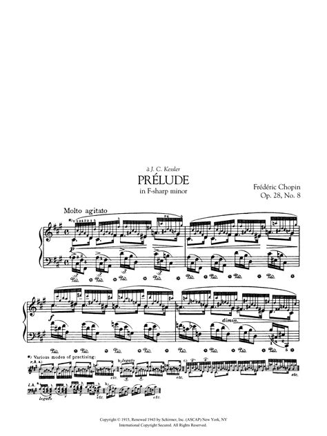 Prélude In F Sharp Minor Op 28 No 8 Sheet Music For Piano By