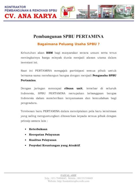 Pdf Proposal Pembangunan Spbu Pertamina Dokumen Tips