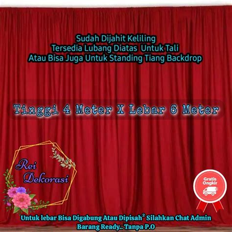 Jual Backdrop Background Pilamin Kilap Abutai Tinggi 4 Meter X Lebar 6