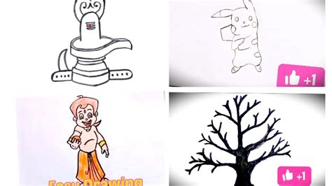 How To Draw Shiva Lingam Pikachu Chota Bheem Tree Without Leaves