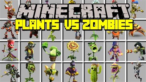 Minecraft Plants Vs Zombies Garden Warfare Mod Survive Army Of Zombies Modded Mini Game