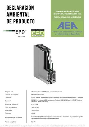 La Aea Obtiene Las Dap Para Puertas De Aluminio Abisagradas Y Correderas