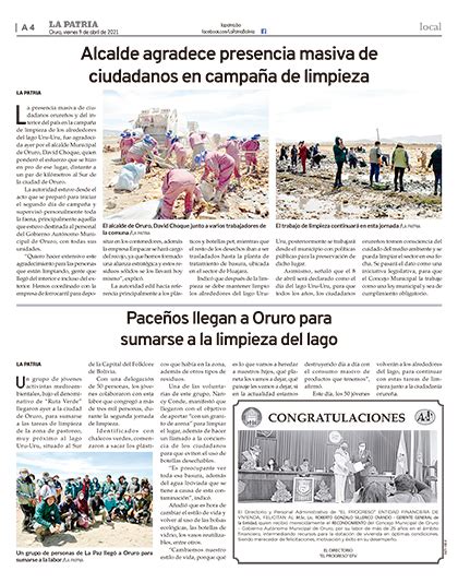 Noticias de Bolivia Periódico La Patria Oruro Bolivia