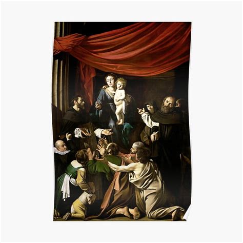 High Resolution Caravaggio Madonna Of The Rosary 1607 Poster For Sale