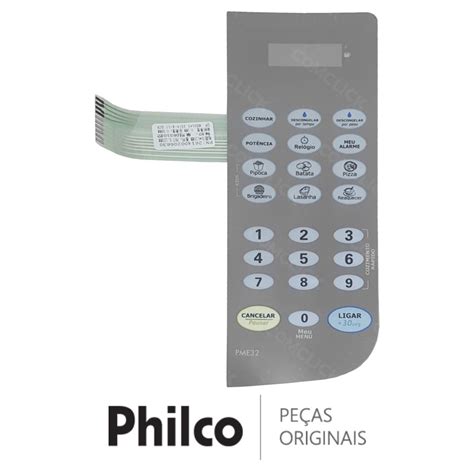 Membrana Painel Frontal Para Micro Ondas Philco PME32