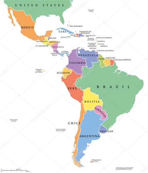 Am Rica Latina Mapa Pol Tico De Estados Individuales Stock Vector By