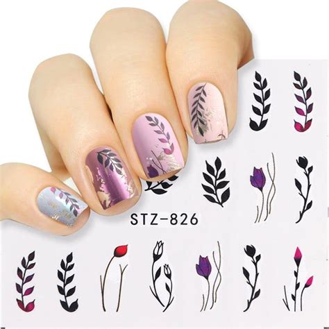 Nail Art Water Decals Stickers Transfers Spring Summer Leaf Etsy In