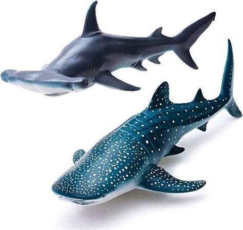 Whale Shark and Hammerhead Shark Sea Life Action Figure Ocean Model Toy ...