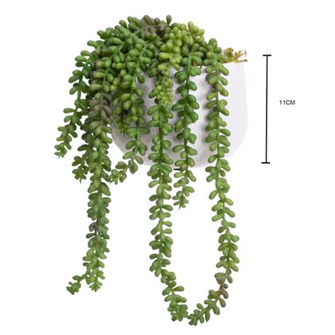 Pollen Fauna 2 Piece Green Potted Faux Hanging Pearl Plant Set Temple