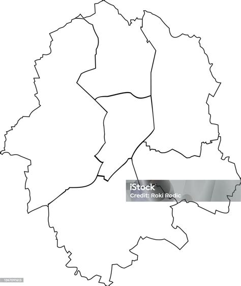 Ilustración De Mapa De Distritos Blancos En Blanco De Münstermünster Alemania Y Más Vectores