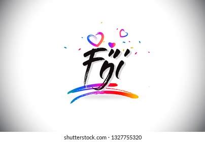 Fiji Welcome Word Text Love Hearts Stock Vector Royalty Free