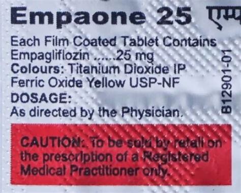 Empaone 25 Empagliflozin 25 Mg Tablets At ₹ 720box Dighori Nagpur