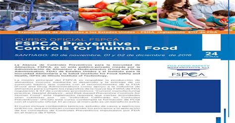 Curso Oficial Fspca Fspca Preventive Controls For Human Foodgclcapacita