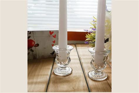 Clear Glass Candlestick Holders A Moment In Time Event Rental