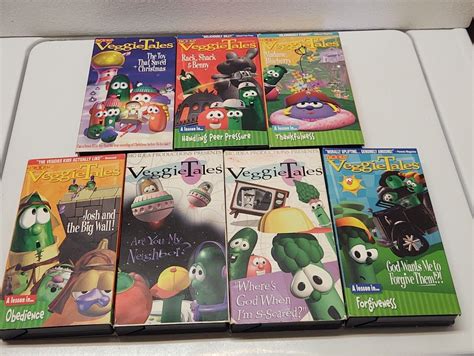 Lot Of 7 Veggie Tales Vhs Veggietales 30 Min Grelly Usa